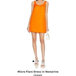 FRAME Orange Dress- SMALL- Micro Flare Nectarine Dress